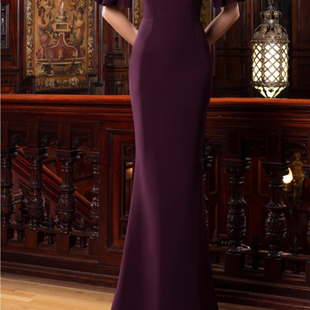 ❤️ BRAND NEW WITH TAGS ALEXANDER BY DAYMOR EVENING GOWN 1569 in WINE $1050 - Picture 5 of 11